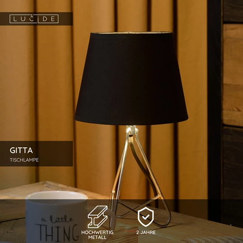 Lucide GITTA - Tischlampe - Ø 17 cm - 1xE14 - Chrom - USP